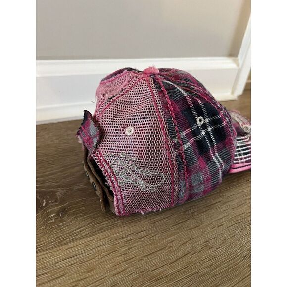 True Religion World Tour Buddha Hat Distressed Adjustable Leather Strapback - Picture 7 of 8